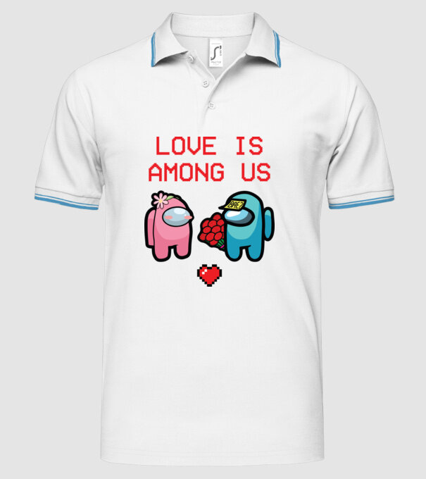 Among us love model alb pe tricou