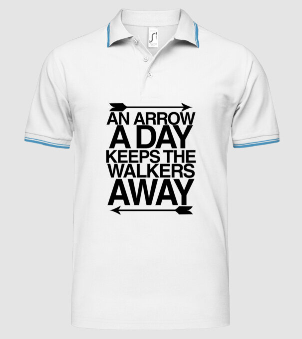 An arrow a day model alb pe tricou