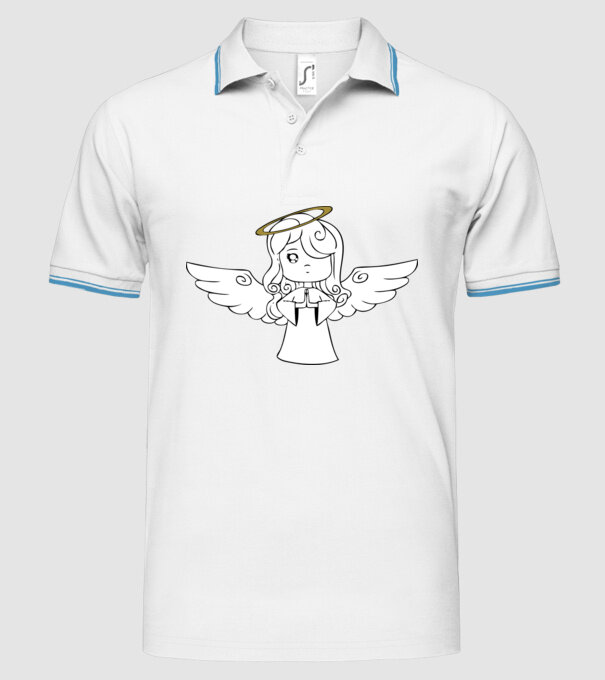 Îngeraș model alb pe tricou