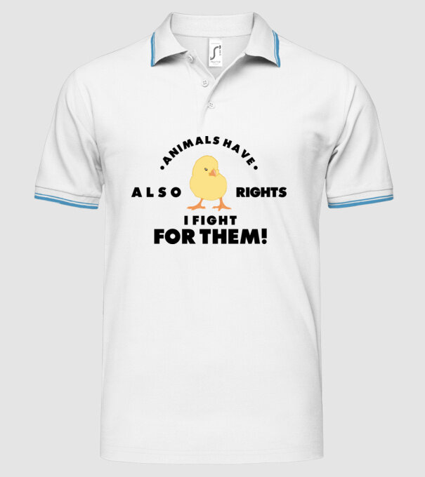 Animals also have rights model alb pe tricou