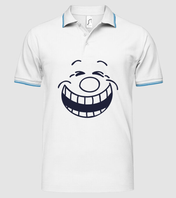 Funny Face Smiley model alb pe tricou