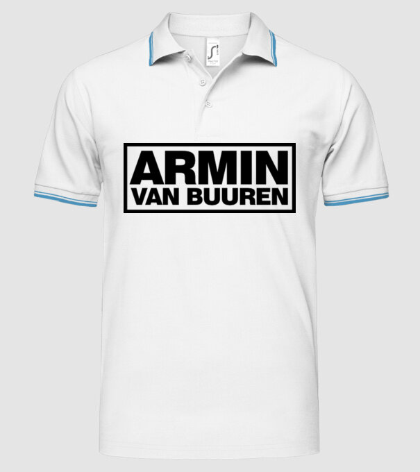 Armin Van Buuren logo model alb pe tricou
