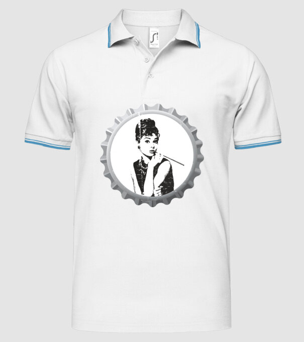 Audrey model alb pe tricou