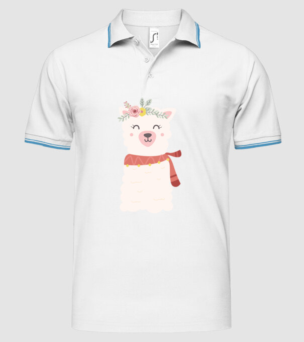 Baby lama model alb pe tricou