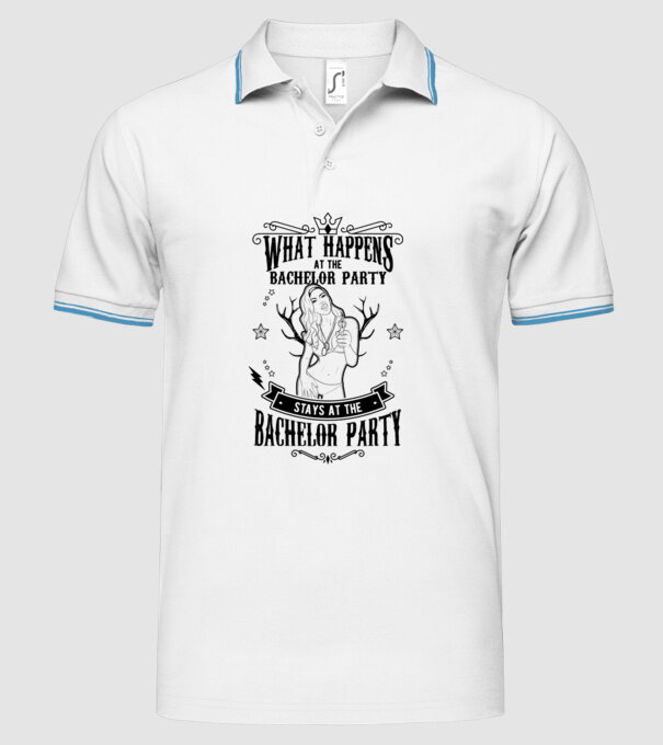 Bachelor party model alb pe tricou