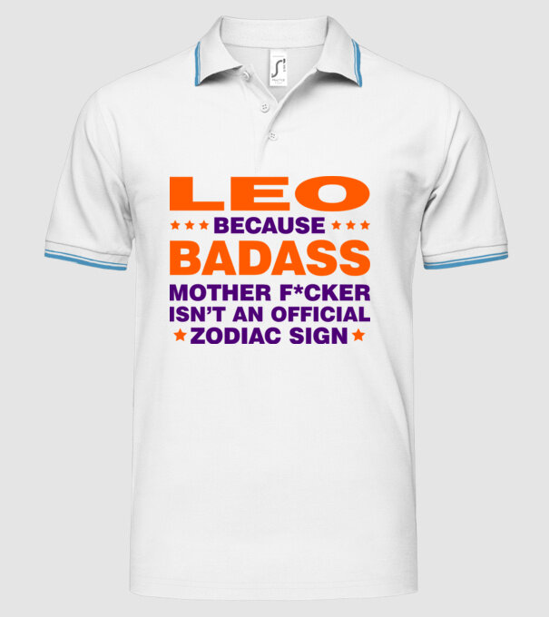 Badass zodiac LEO model alb pe tricou