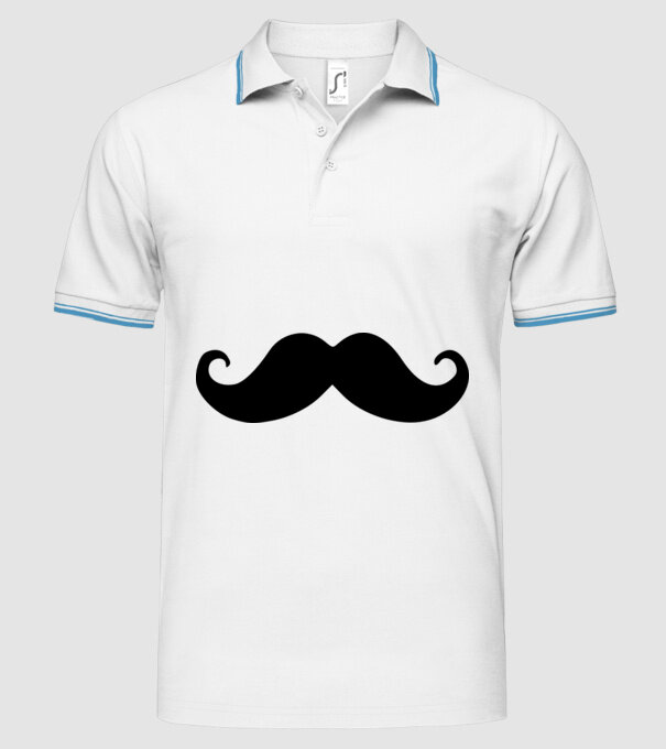 mustață1 model alb pe tricou