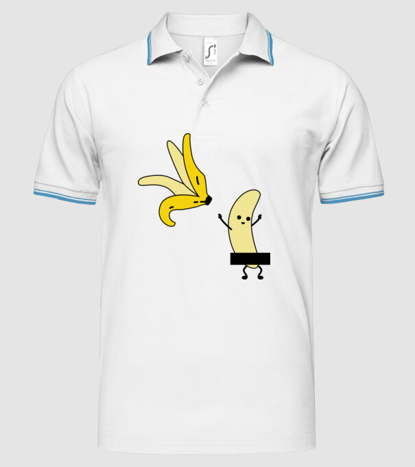 Cuplu Banană băiat model alb pe tricou