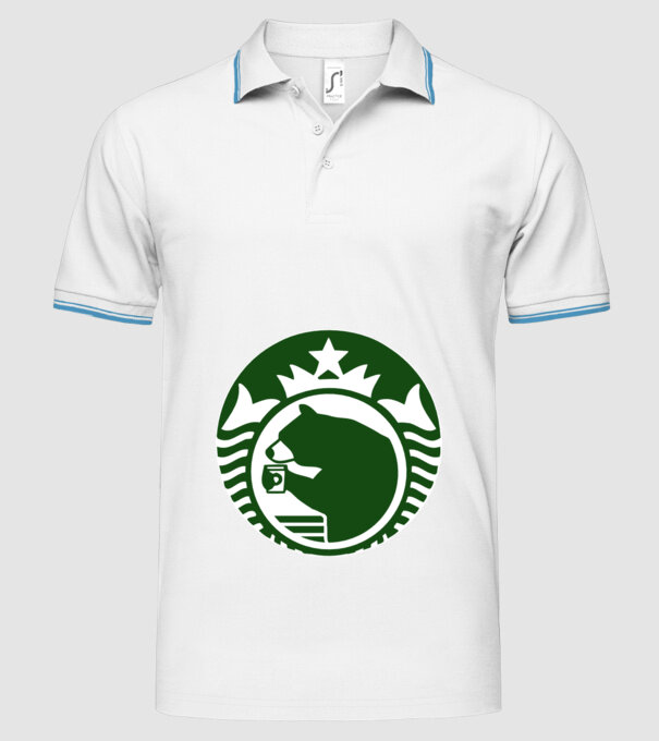 Bear Bucks model alb pe tricou