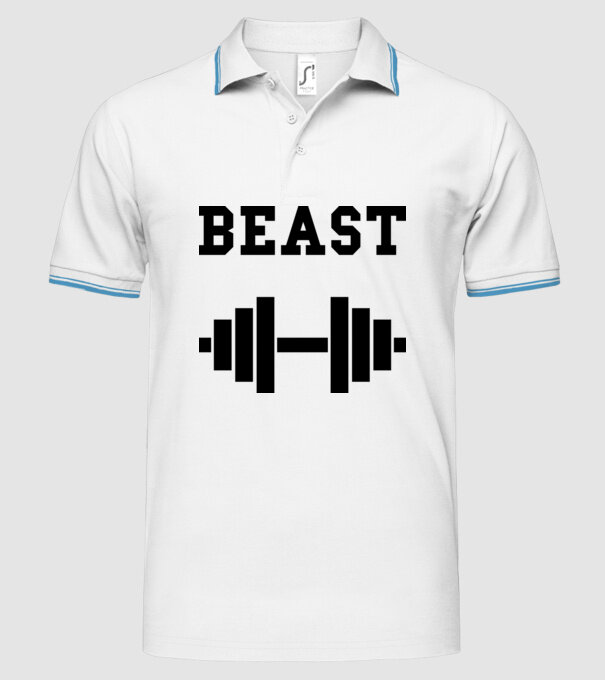 Beast model alb pe tricou