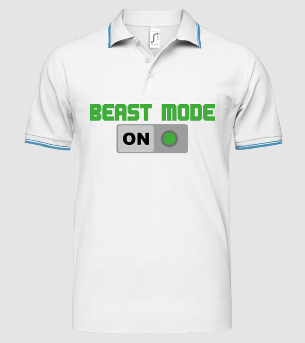 Beastmode model alb pe tricou