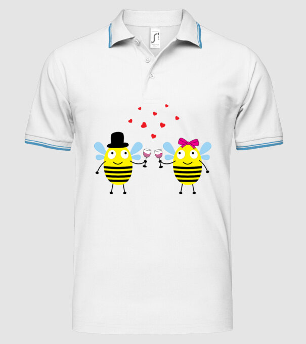 Bee Love model alb pe tricou