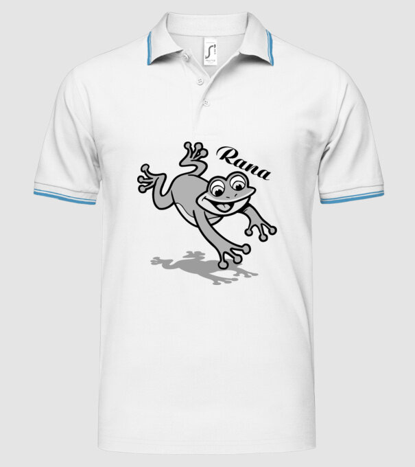 Frog model alb pe tricou