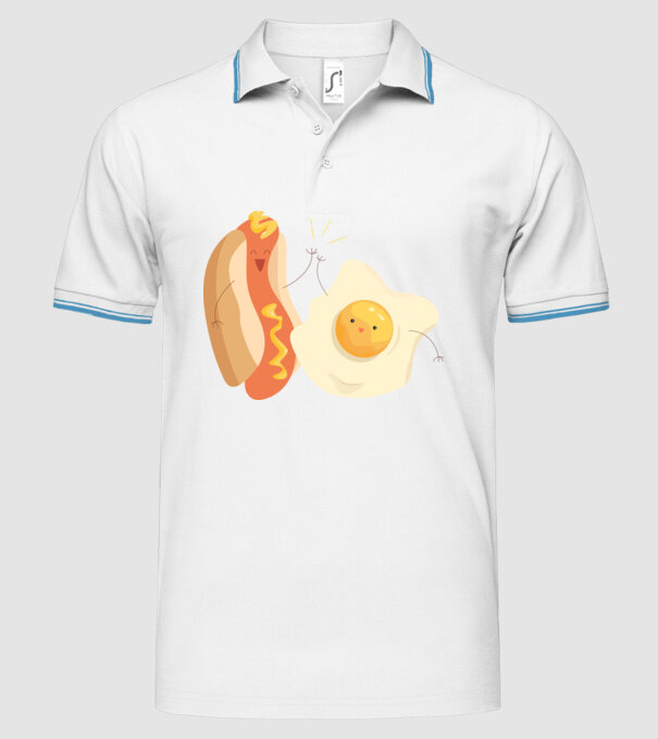 best friends hot dog egg model alb pe tricou