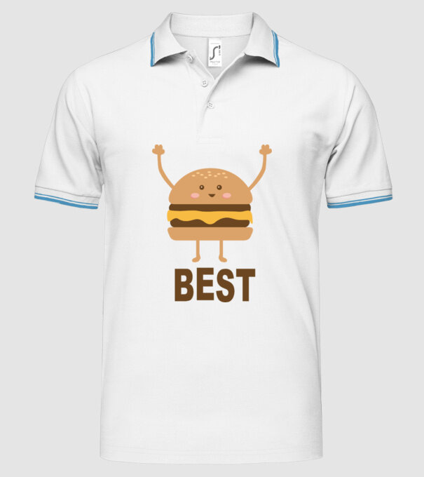 Best hamburger model alb pe tricou