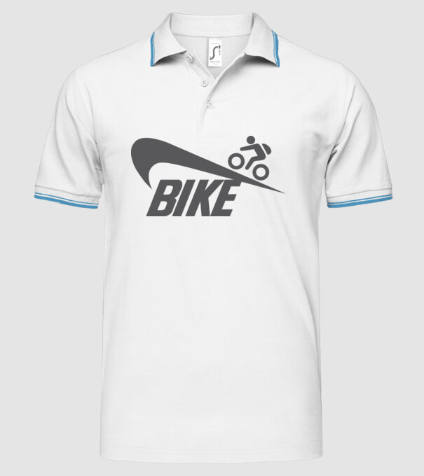 Bike logo model alb pe tricou