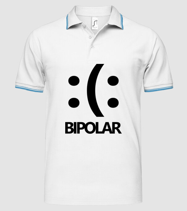 Bipolar model alb pe tricou