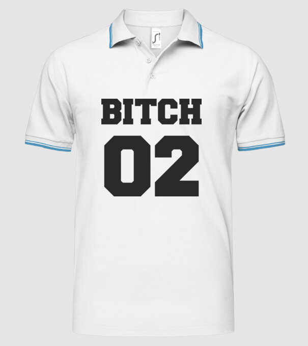 Bitch 02 model alb pe tricou