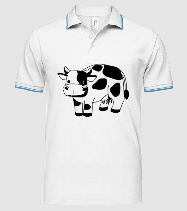 Vițel model alb pe tricou