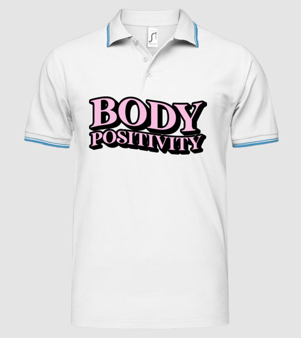 BodyPositivity model alb pe tricou