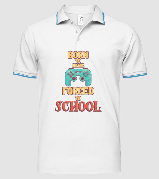 Born to game model alb pe tricou