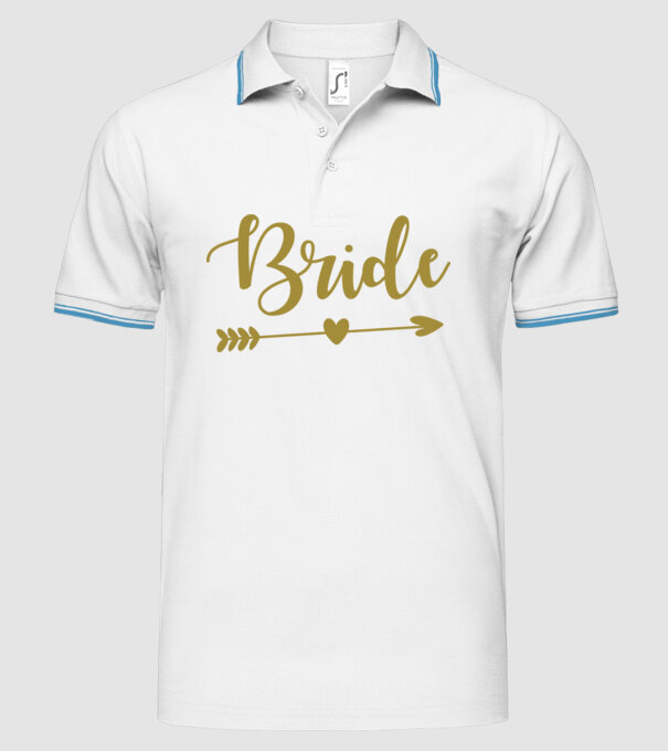 Bride model alb pe tricou