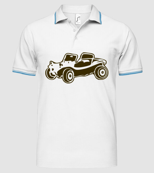Buggy model alb pe tricou