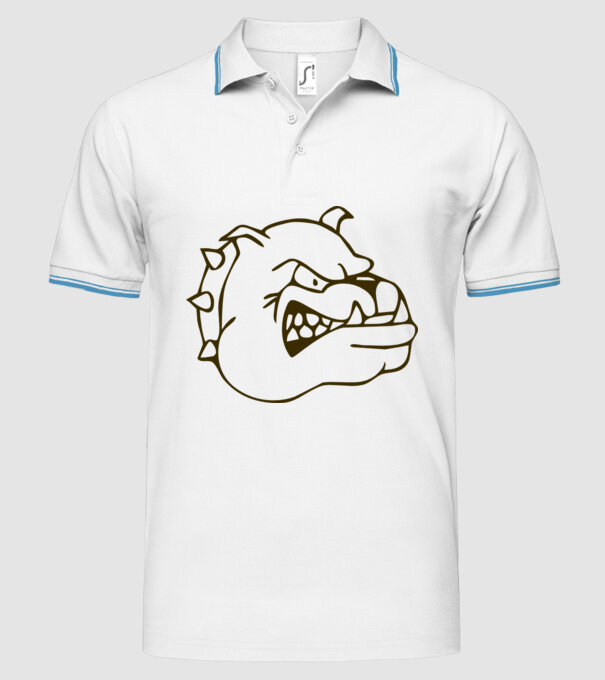 Bulldog model alb pe tricou