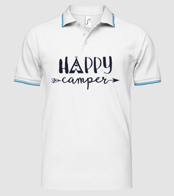 Camper tepee model alb pe tricou