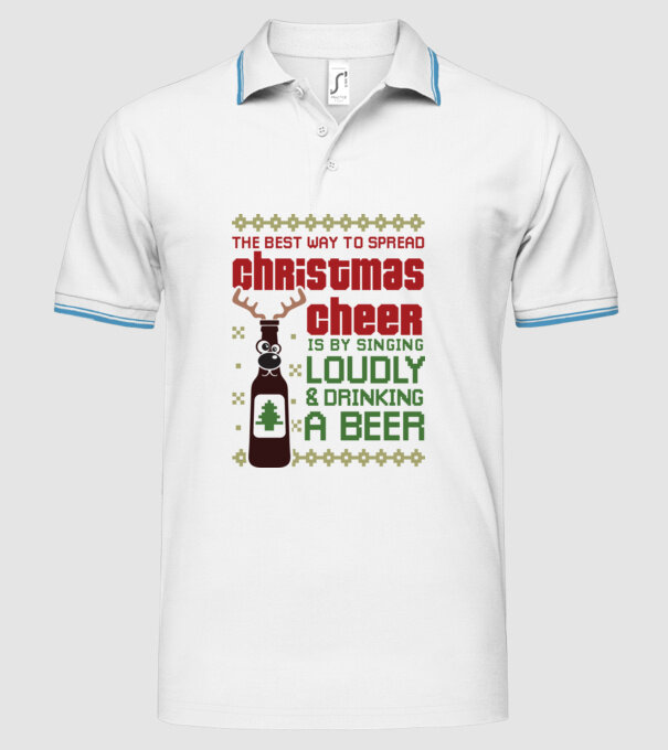 Christmas cheer beer pulovăr urât model alb pe tricou