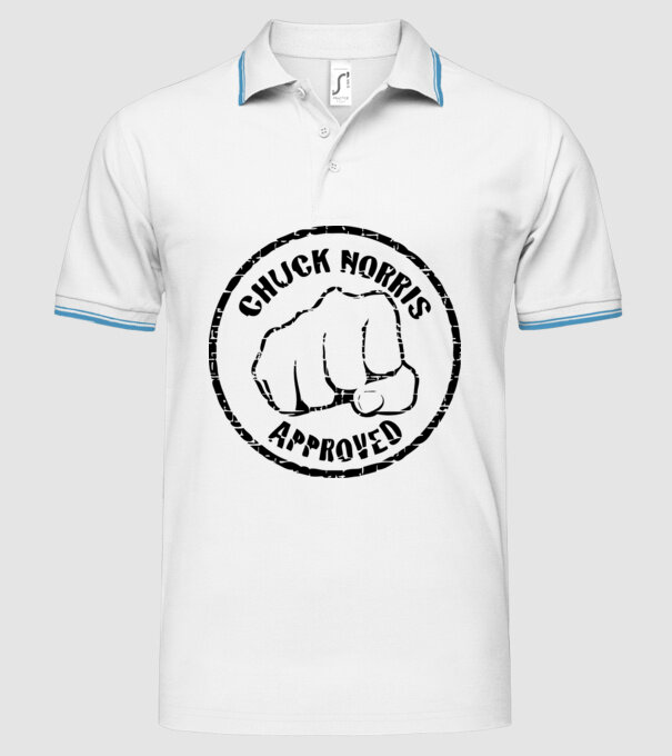 Chuck Norris Approved model alb pe tricou