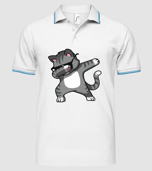 Pisică DAB model alb pe tricou