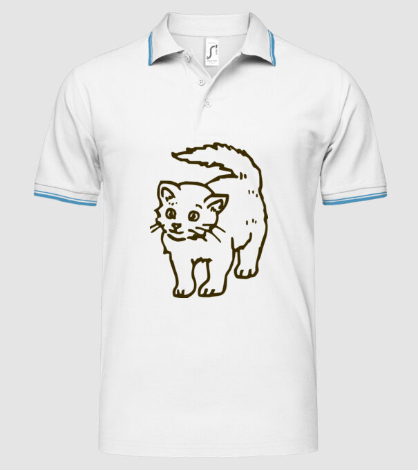 Pisică model alb pe tricou