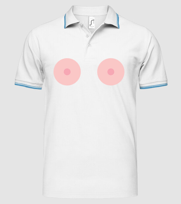 Țâțe model alb pe tricou