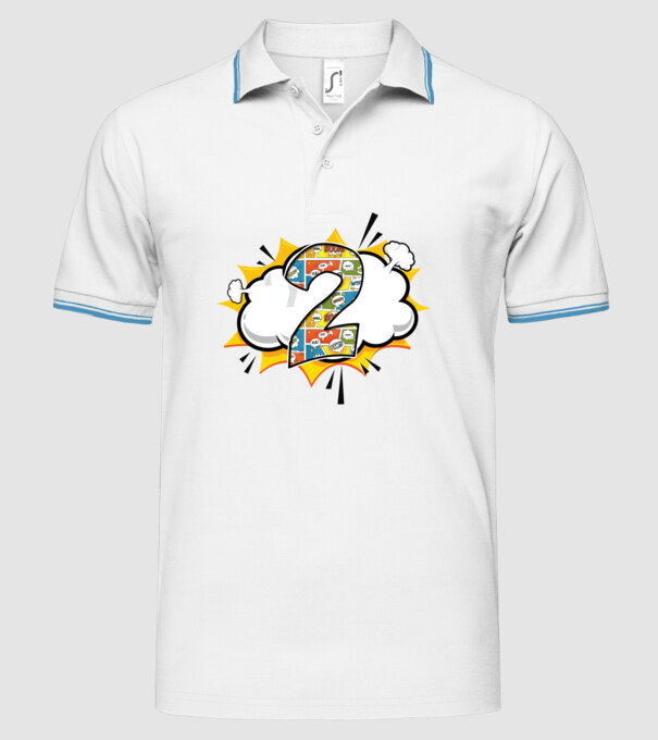 Birthday Comic Number 2 model alb pe tricou