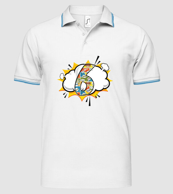 Birthday Comic Number 6 model alb pe tricou