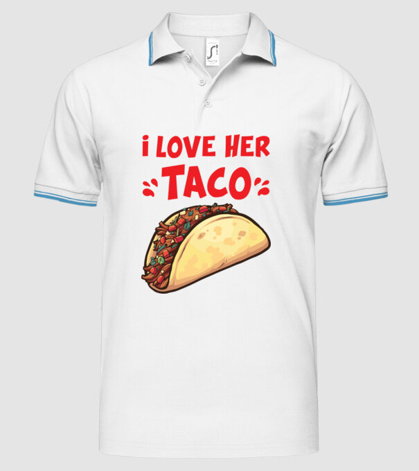 Couple TACO model alb pe tricou