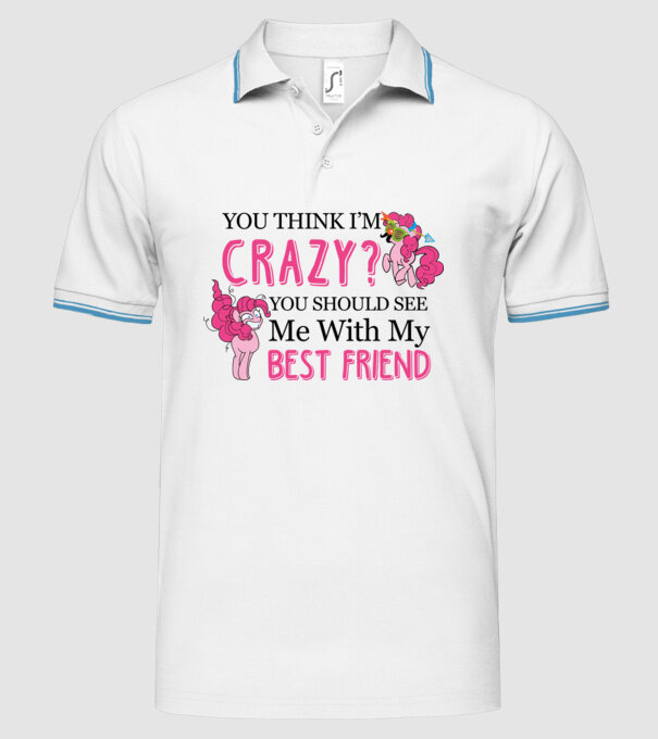 Crazy Friend Unicorn model alb pe tricou