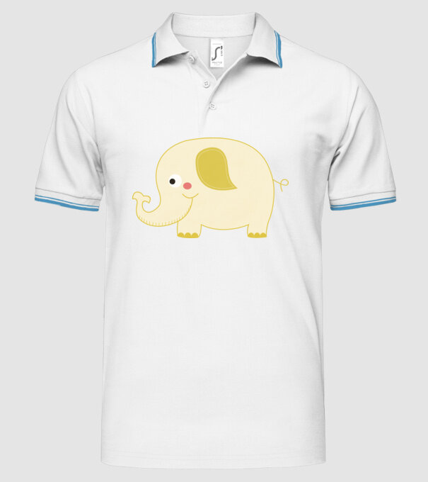 Cute elephant model alb pe tricou