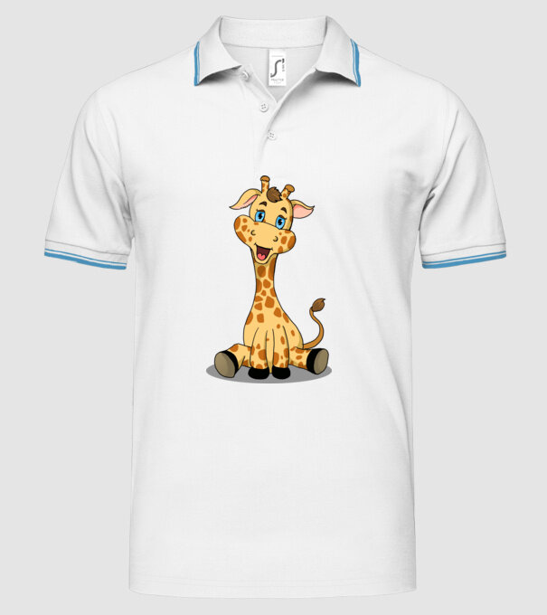 Cute giraffe model alb pe tricou