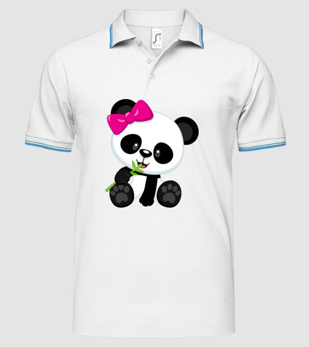 cute panda girl model alb pe tricou
