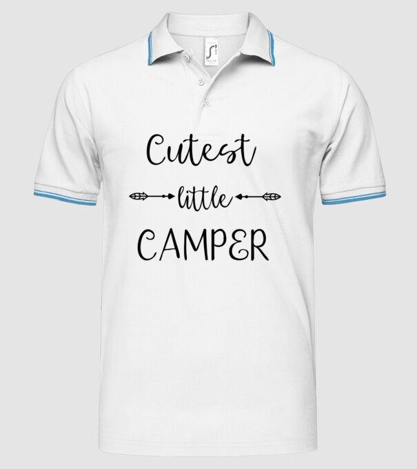 Cutest little camper model alb pe tricou