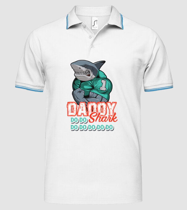 Daddy Shark do do do do model alb pe tricou