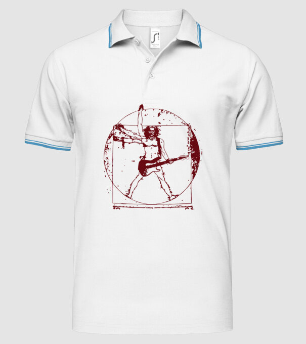Davinci guitar model alb pe tricou
