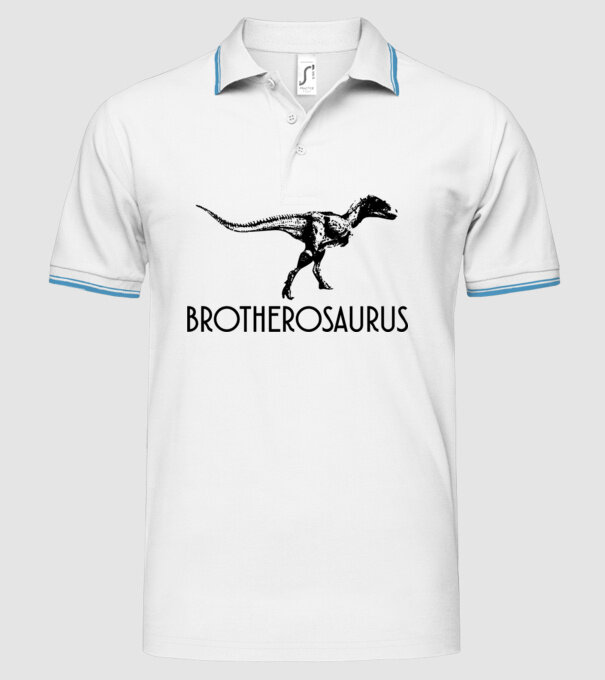 Familia de dinozauri Brotherosaurus model alb pe tricou