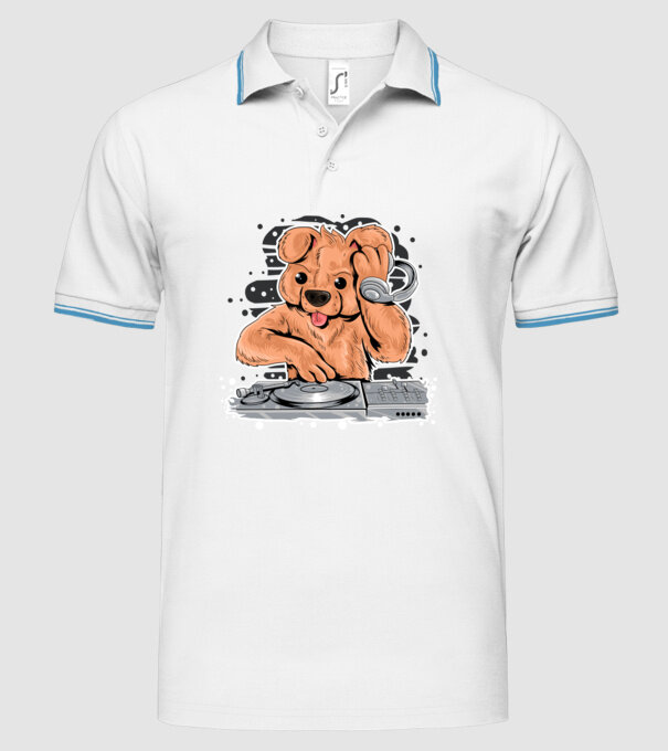 Urs Dj model alb pe tricou