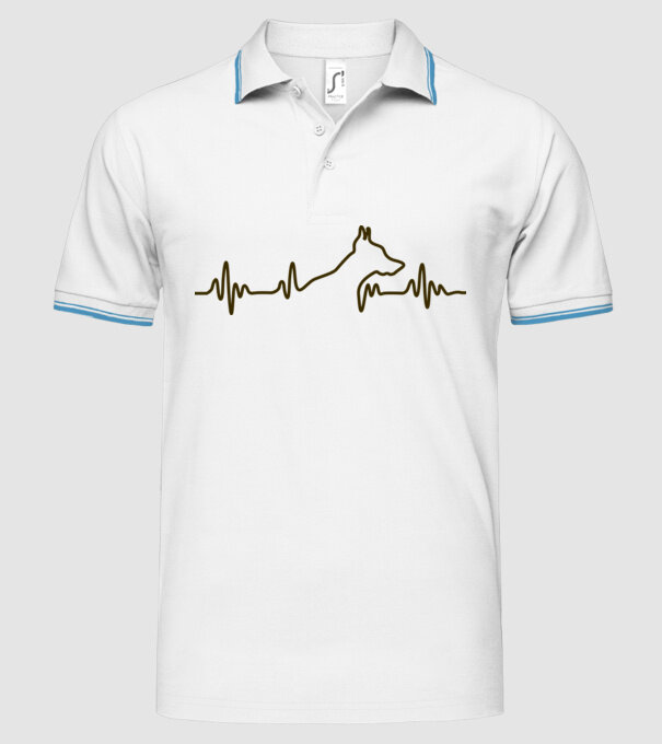 Dobberman model alb pe tricou