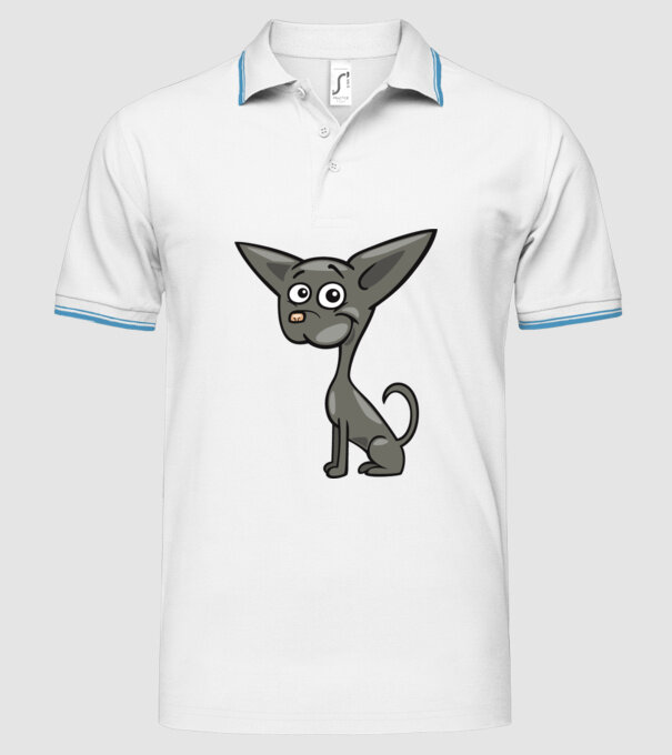 Dog silhouette model alb pe tricou