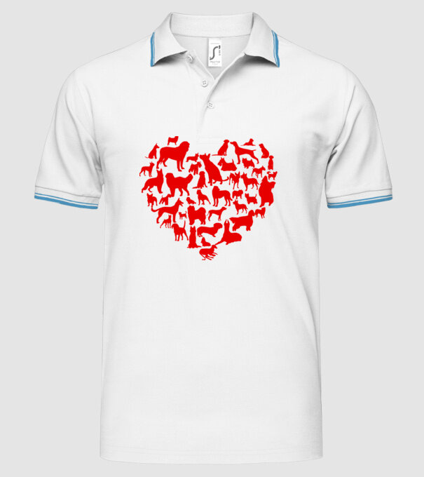 Doggy heart model alb pe tricou