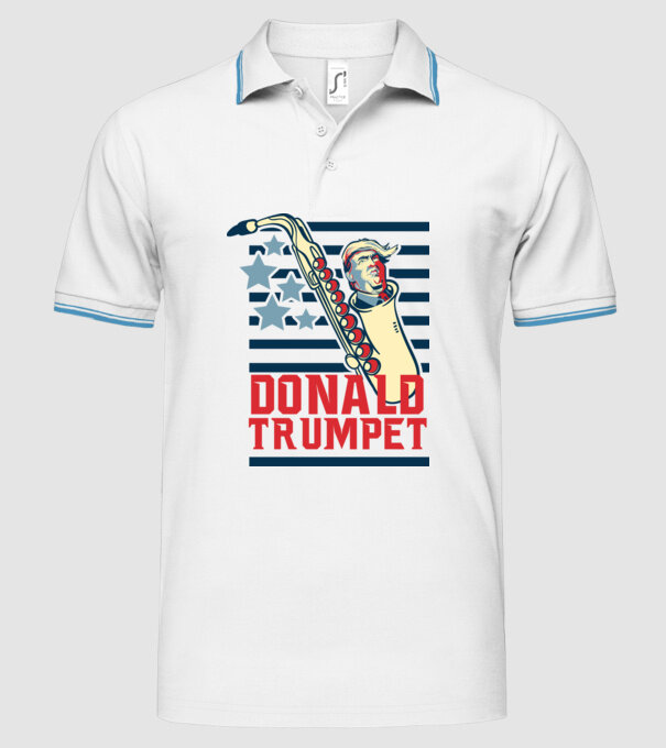 donald trumpet yoh model alb pe tricou